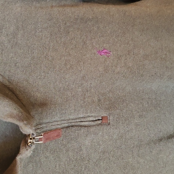 Polo Ralph Lauren Sage  Quarter-Zip Pullover Embroidered Purple Sz. L Sweater - Picture 13 of 14